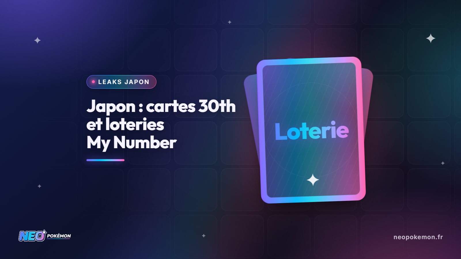 Illustration : Japon : nouvelles cartes 30th CELEBRATION et loteries My Number