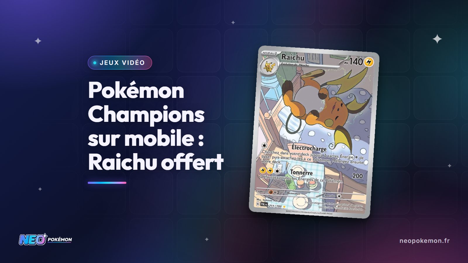 Illustration : Pokémon Champions sur iOS et Android : cross-play et Raichu offert