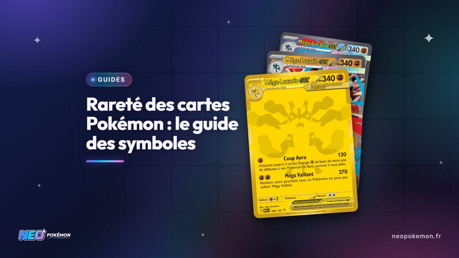 Illustration : Rareté des cartes Pokémon : guide des symboles (Méga-Évolution)