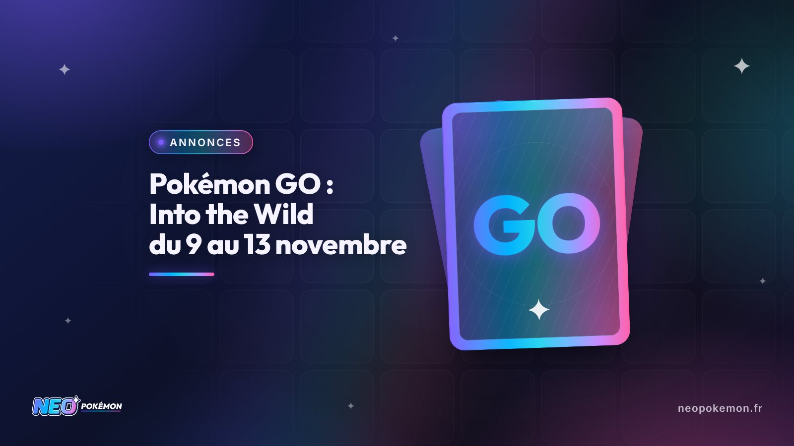 Illustration : Pokémon GO : Into the Wild du 9 au 13 novembre, Dynamax et Pass