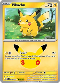Carte Pikachu 023/128 – 30ᵉ Anniversaire