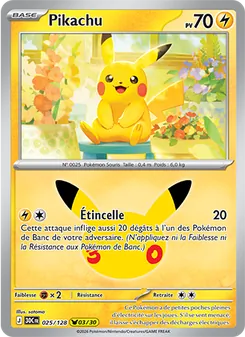 Carte Pikachu 025/128 – 30ᵉ Anniversaire