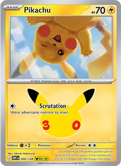 Carte Pikachu 026/128 – 30ᵉ Anniversaire