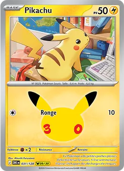 Carte Pikachu 031/128 – 30ᵉ Anniversaire