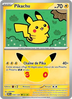 Carte Pikachu 034/128 – 30e Anniversaire