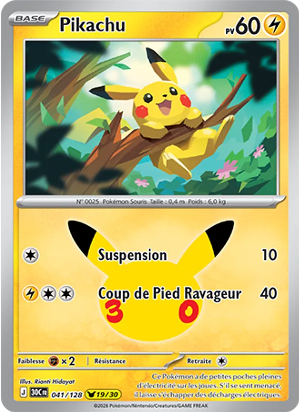 Carte Pikachu 041/128 – 30e Anniversaire