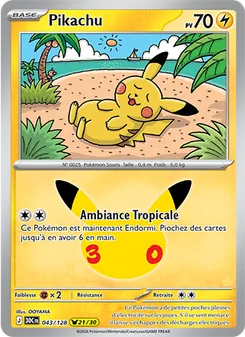 Carte Pikachu 043/128 – 30e Anniversaire