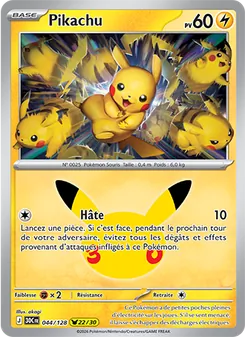 Carte Pikachu 044/128 – 30e Anniversaire