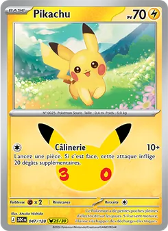 Carte Pikachu 047/128 – 30ᵉ Anniversaire