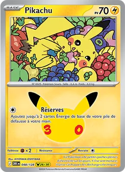 Carte Pikachu 048/128 – 30e Anniversaire