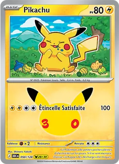 Carte Pikachu 050/128 – 30e Anniversaire