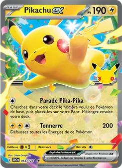 Carte Pikachu-ex 053/128 – 30e Anniversaire