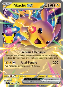 Carte Pikachu-ex 054/128 – 30e Anniversaire