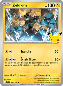 Carte Zekrom 056/128 – 30ᵉ Anniversaire