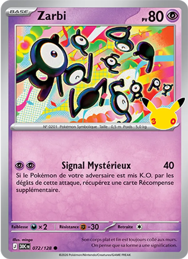 Carte Zarbi 072/128 – 30e Anniversaire