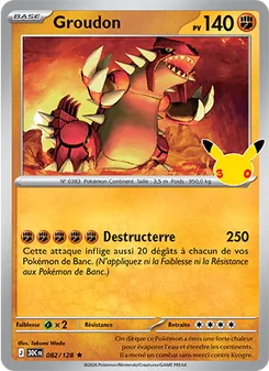Carte Groudon 082/128 – 30ᵉ Anniversaire