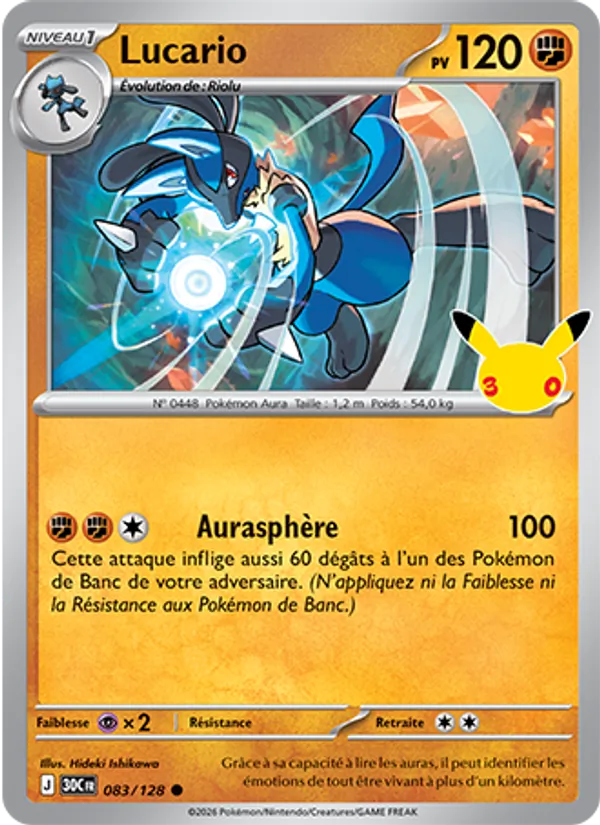 Carte Lucario 083/128 – 30e Anniversaire