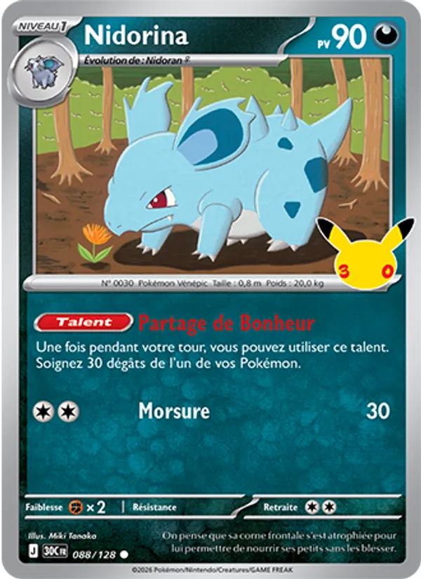 Carte Nidorina 088/128 – 30e Anniversaire