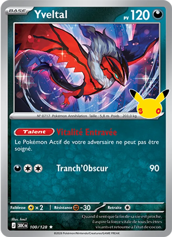 Carte Yveltal 100/128 – 30e Anniversaire