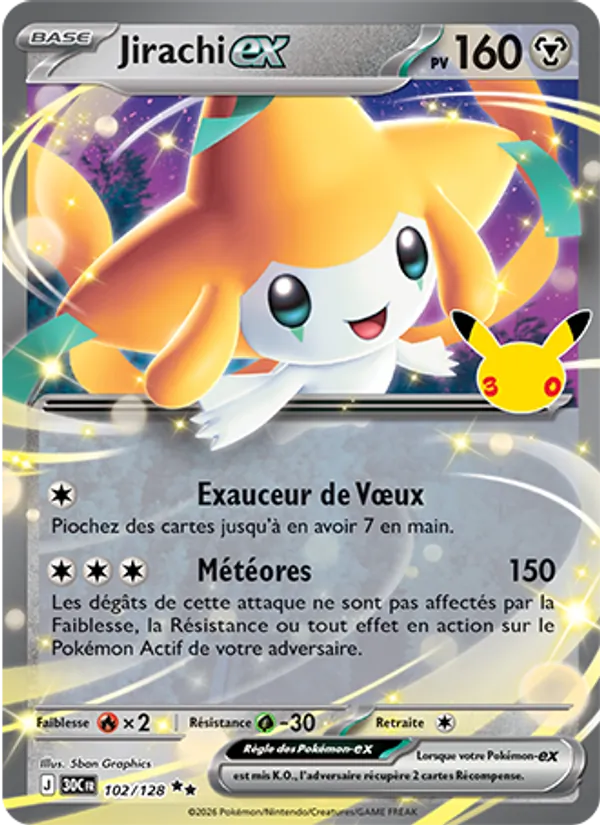 Carte Jirachi-ex 102/128 – 30e Anniversaire