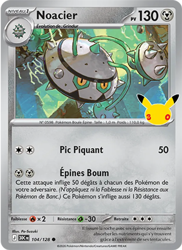 Carte Noacier 104/128 – 30e Anniversaire