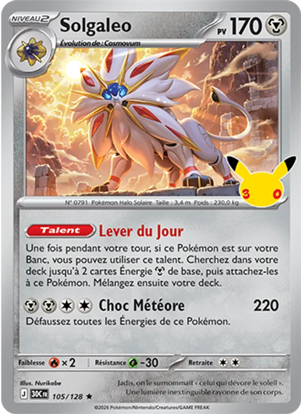 Carte Solgaleo 105/128 – 30e Anniversaire