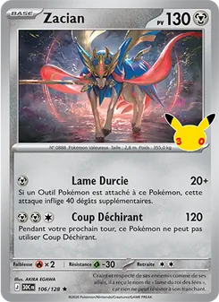 Carte Zacian 106/128 – 30ᵉ Anniversaire