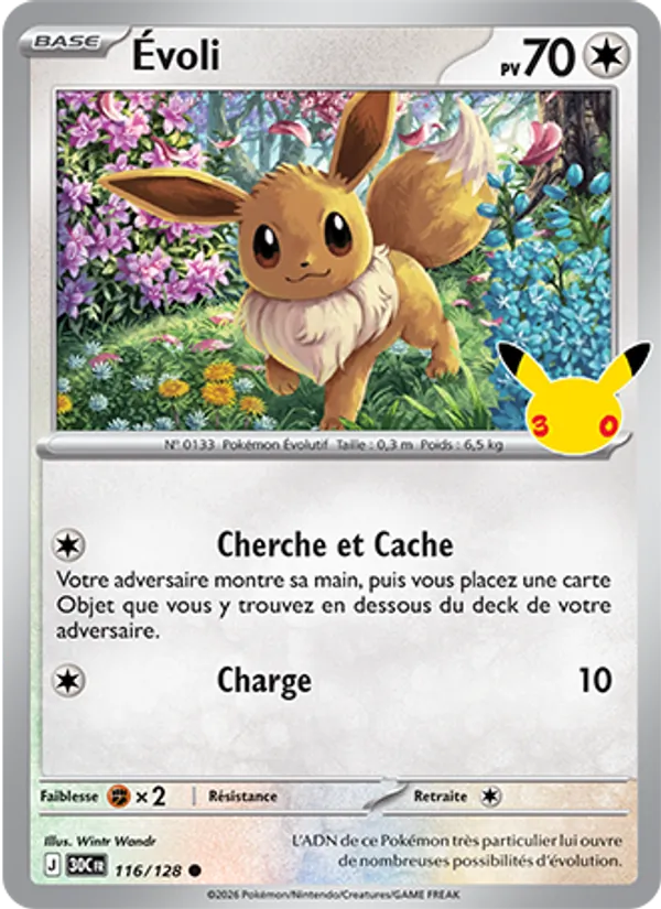 Carte Évoli 116/128 – 30e Anniversaire