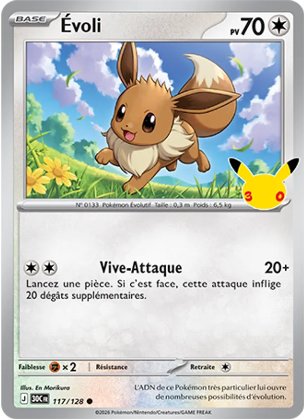 Carte Évoli 117/128 – 30e Anniversaire