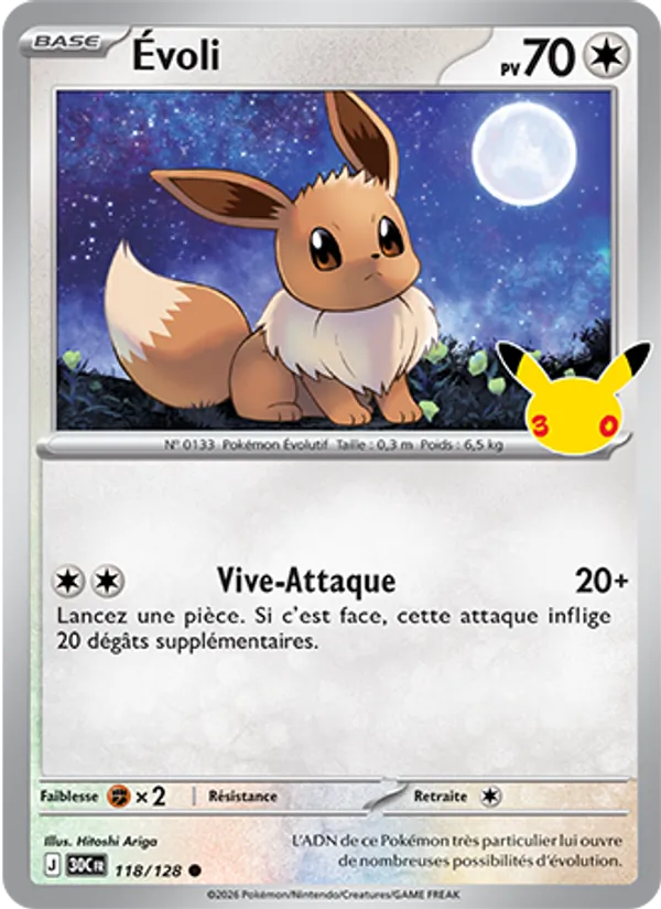 Carte Évoli 118/128 – 30e Anniversaire