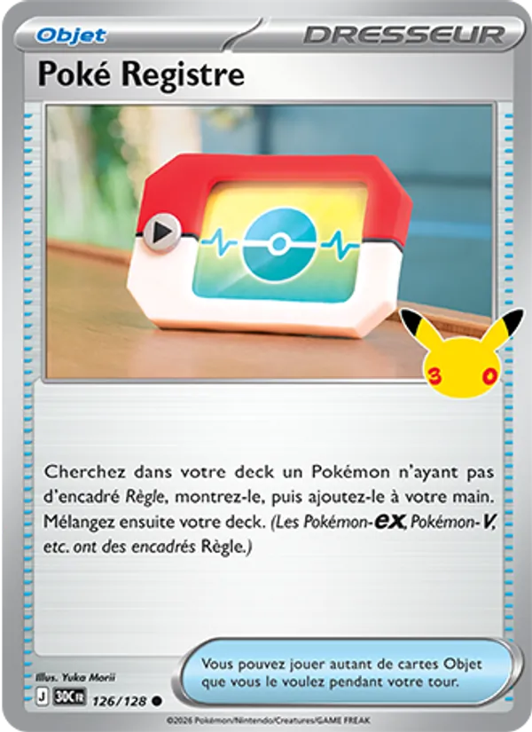 Carte Poké Registre 126/128 – 30e Anniversaire