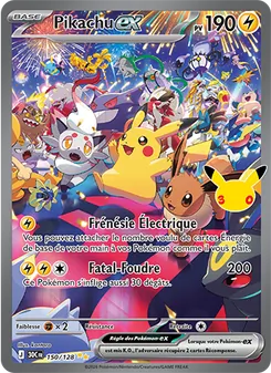 Carte Pikachu-ex 150/128 – 30e Anniversaire