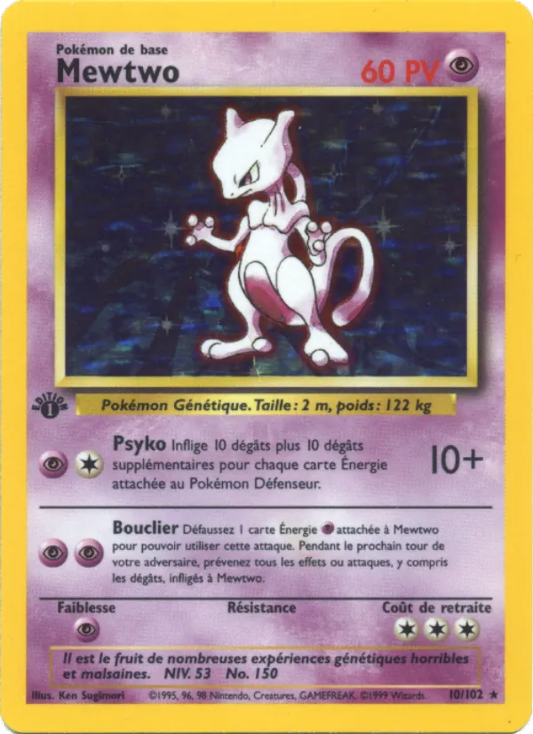 Carte Mewtwo 10/102 – Set de Base