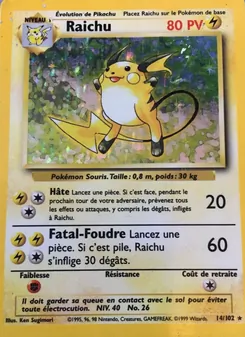 Carte Raichu 14/102 – Set de Base