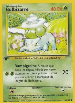 Carte Bulbizarre 44/102 – Set de Base