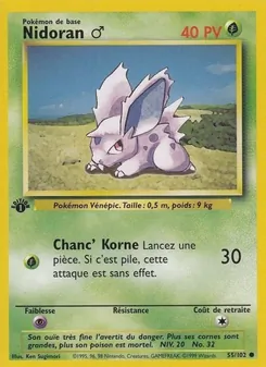 Carte Nidoran ♂ 55/102 – Set de Base