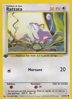 Carte Rattata 61/102 – Set de Base