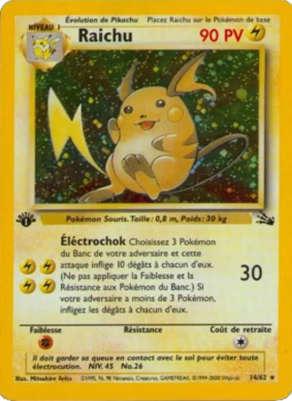 Carte Raichu 14/62 – Fossile