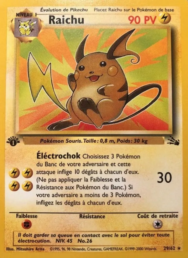 Carte Raichu 29/62 – Fossile