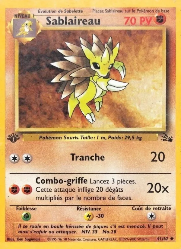 Carte Sablaireau 41/62 – Fossile