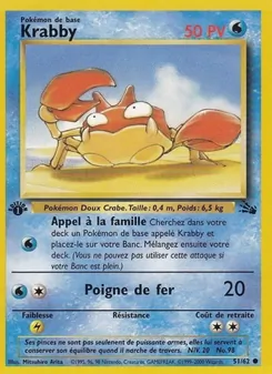 Carte Krabby 51/62 – Fossile