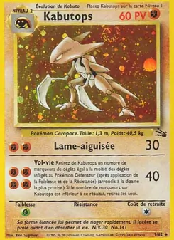 Carte Kabutops 9/62 – Fossile