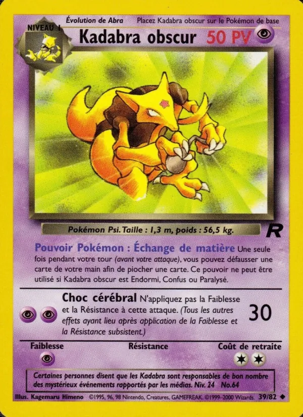 Carte Kadabra obscur 39/82 – Team Rocket