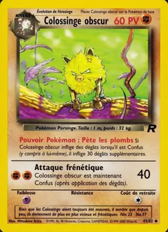 Carte Colossinge obscur 43/82 – Team Rocket