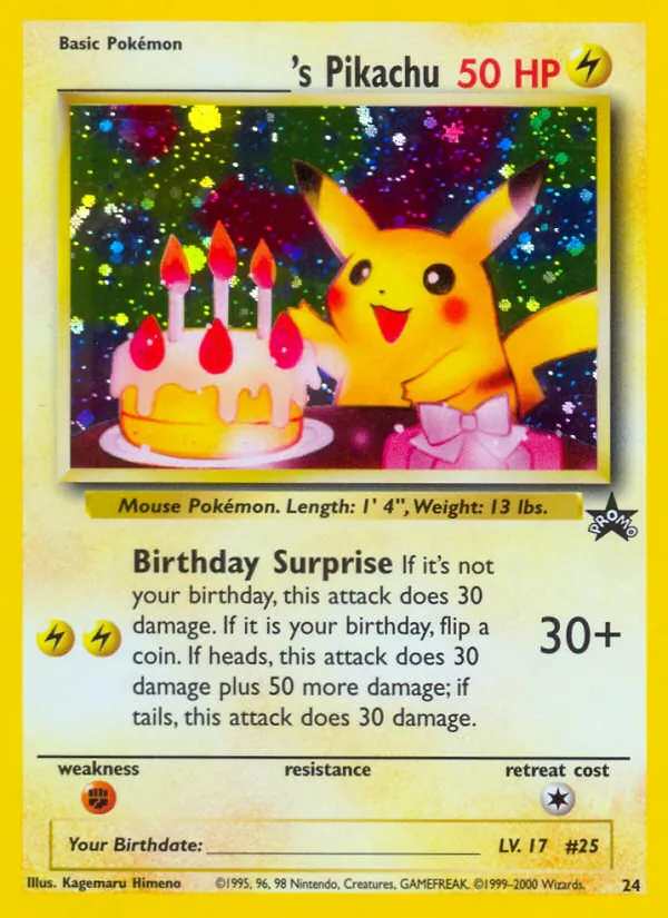 Carte Pikachu de ________ 24/53 – Wizards Black Star Promos