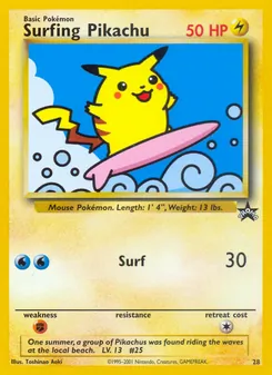 Carte Pikachu surfeur 28/53 – Promo Wizards