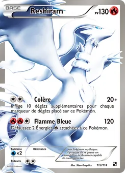 Carte Reshiram 113/114 – Noir & Blanc
