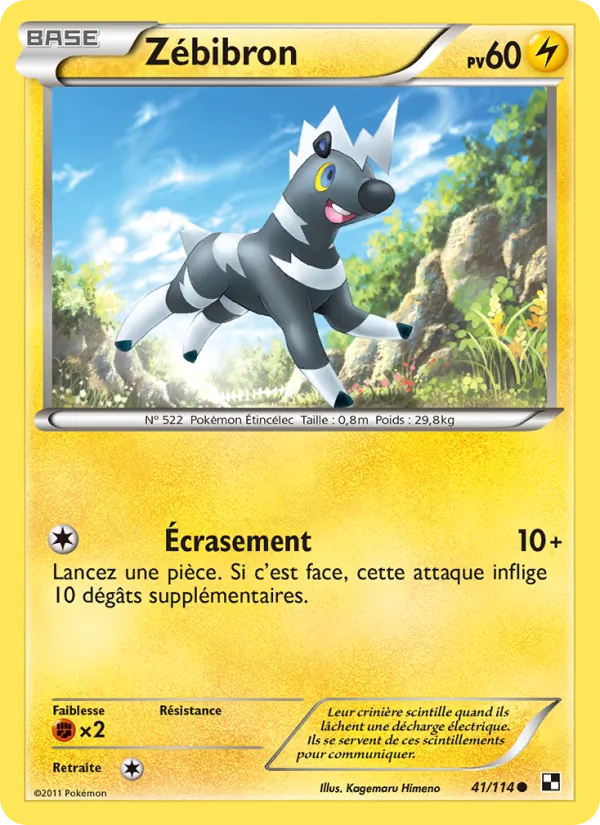 Carte Zébibron 41/114 – Noir & Blanc