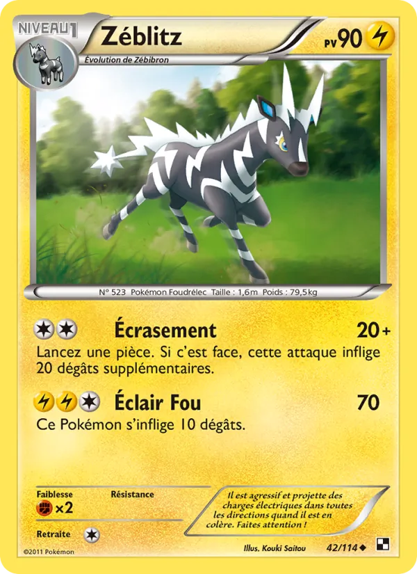 Carte Zéblitz 42/114 – Noir & Blanc