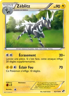 Carte Zéblitz 42/114 – Noir & Blanc